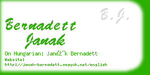 bernadett janak business card